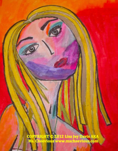 Whimsy - Ms. Cheevious Girl Painting by Lisa Jey Davis (C) 2012